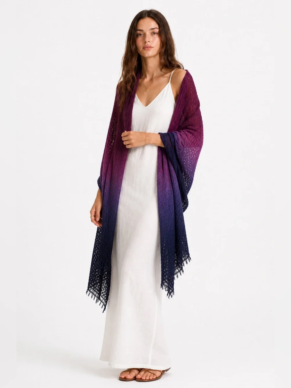 BENCH Ombre Scarf in Purple and Blue Lightweight Coastal